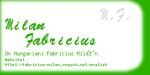 milan fabricius business card